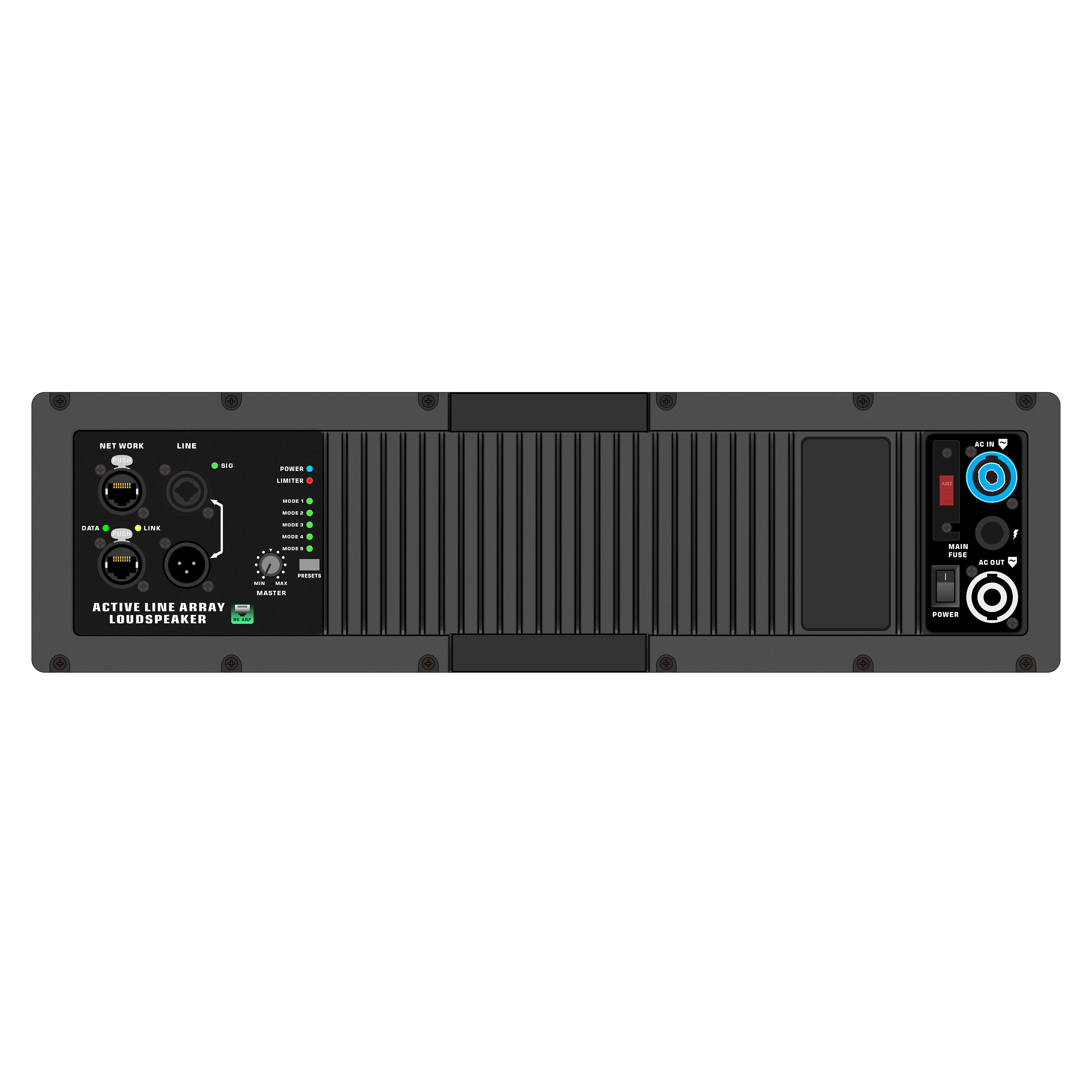 HG485-212 Усилитель системы активного линейного массива с разъемами RJ45